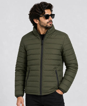 Stand Collar Puffer Jacket (army)