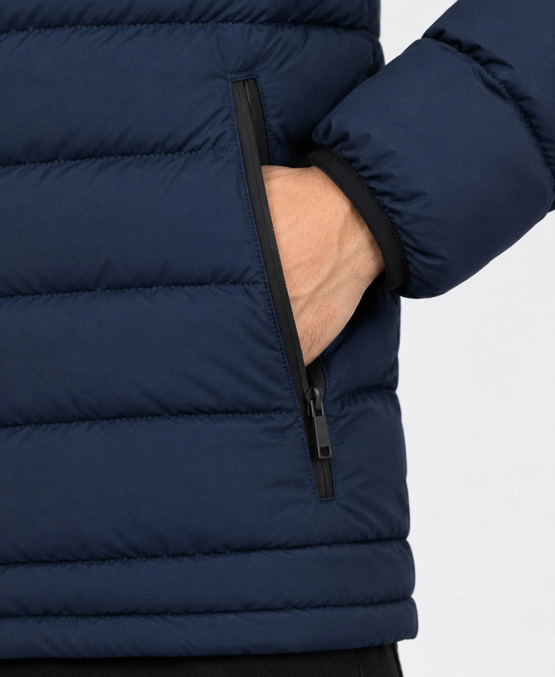 Stand Collar Puffer Jacket (blue)