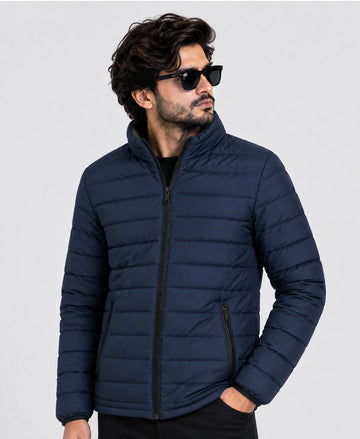 Stand Collar Puffer Jacket (blue)